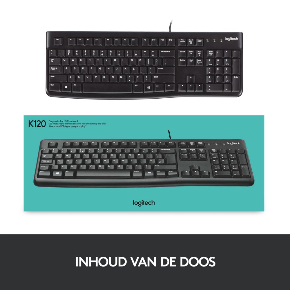 Logitech K120 | Zakelijk Bedraad Toetsenbord | QWERTY 15 Logitech K120 | Zakelijk Bedraad Toetsenbord | QWERTY - Afbeelding 15