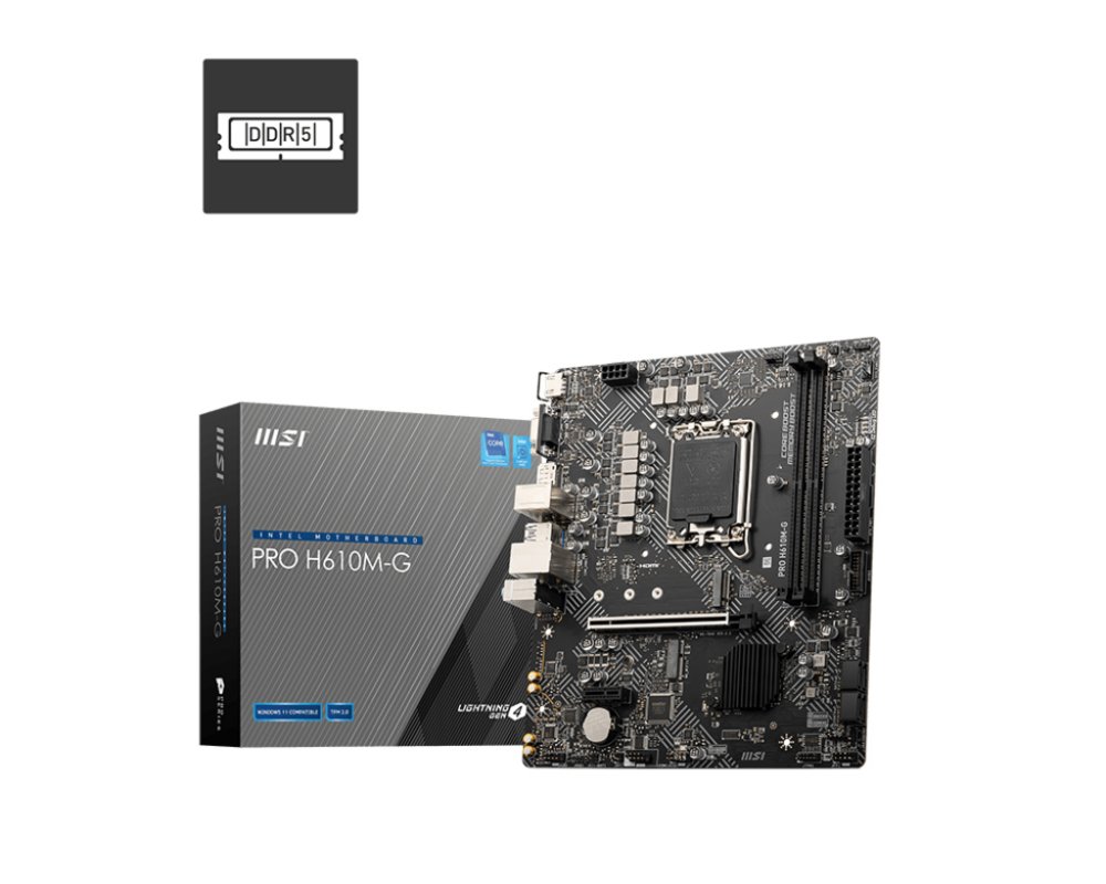 MSI PRO H610M-G | Moederbord Micro-ATX | LGA 1700 | DDR4 1 MSI PRO H610M-G | Moederbord Micro-ATX | LGA 1700 | DDR4