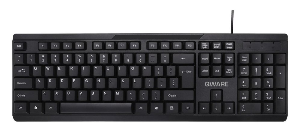 QWARE Wired Keyboard Liverpool Zwart 1 QWARE Wired Keyboard Liverpool Zwart
