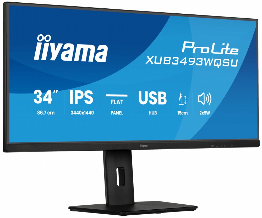 iiyama ProLite XUB3493WQSU-B6 | 34" Ultrawide IPS Monitor | 3440x1440 UWQHD | 120Hz | LED | Zwart 1 iiyama ProLite XUB3493WQSU-B6 | 34" Ultrawide IPS Monitor | 3440x1440 UWQHD | 120Hz | LED | Zwart