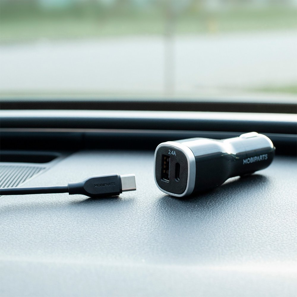 Mobiparts Car Charger | Dual USB-A & USB-C Autolader 12W | Zwart 6 Mobiparts Car Charger | Dual USB-A & USB-C Autolader 12W | Zwart - Afbeelding 6