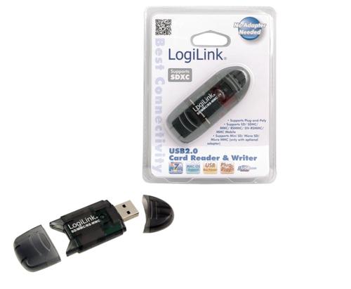 LogiLink USB 2.0 Geheugenkaartlezer | Externe Stick | SD/MMC | Zwart 2 LogiLink USB 2.0 Geheugenkaartlezer | Externe Stick | SD/MMC | Zwart - Afbeelding 2