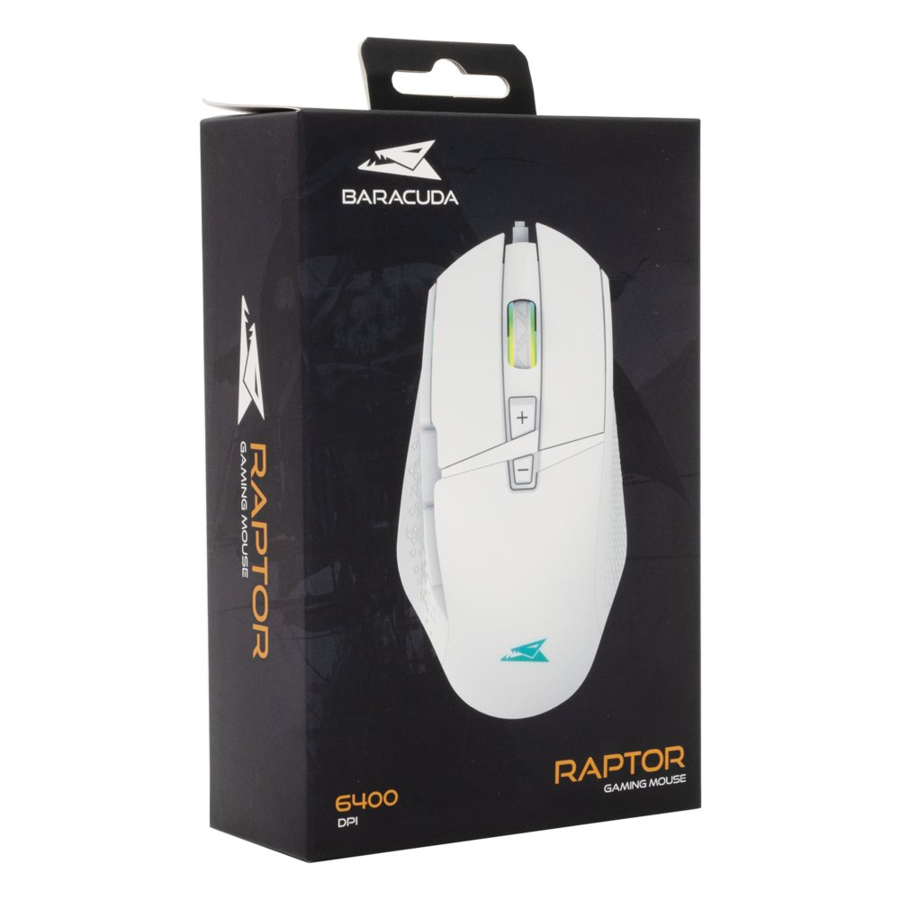 Baracuda RAPTOR RGB | Bedrade Gaming Muis | USB-A | 6400 DPI | Wit 7 Baracuda RAPTOR RGB | Bedrade Gaming Muis | USB-A | 6400 DPI | Wit - Afbeelding 7