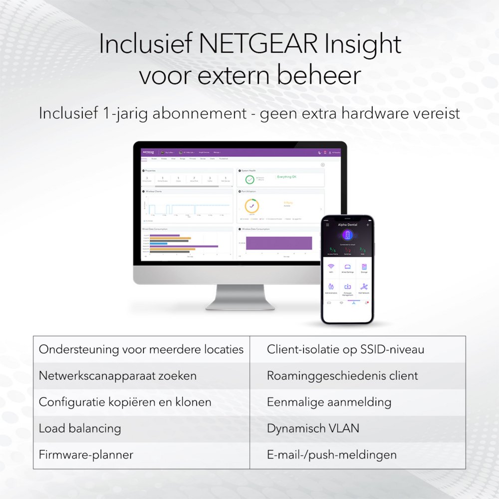 NETGEAR Insight Cloud AX1800 (WAX610Y) | WiFi 6 Outdoor Access Point | 1800 Mbit/s | PoE+ | Inclusief Montagebeugel 8 NETGEAR Insight Cloud AX1800 (WAX610Y) | WiFi 6 Outdoor Access Point | 1800 Mbit/s | PoE+ | Inclusief Montagebeugel - Afbeelding 8