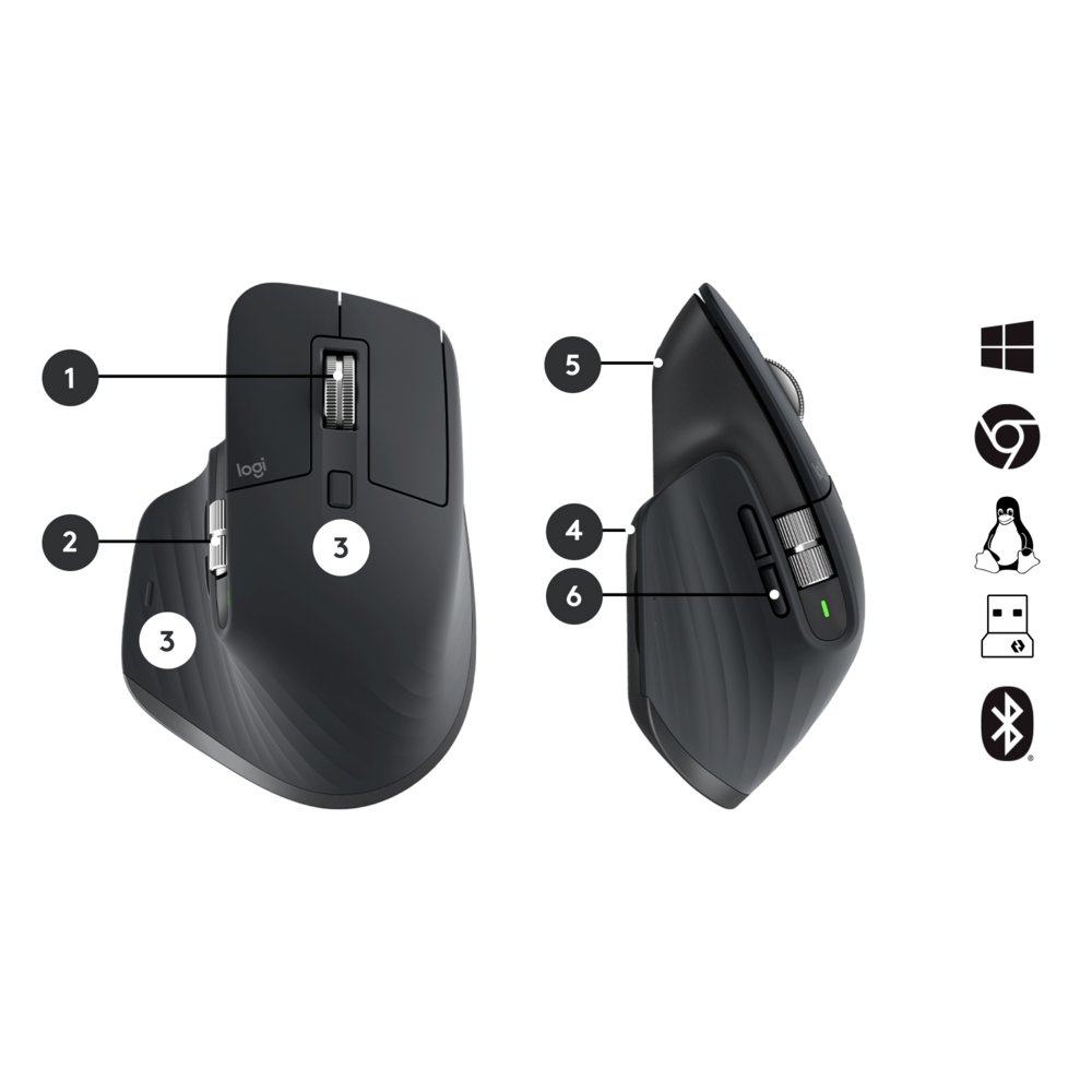 Logitech MX Keys Combo for Business Gen 2 | Draadloze Toetsenbord- en Muis-combo | RF / Bluetooth | QWERTY US International | Grafiet 6 Logitech MX Keys Combo for Business Gen 2 | Draadloze Toetsenbord- en Muis-combo | RF / Bluetooth | QWERTY US International | Grafiet - Afbeelding 6