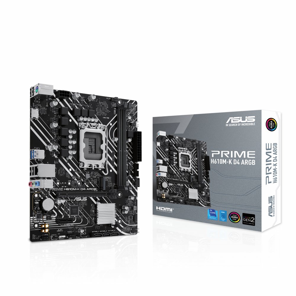 ASUS PRIME H610M-K D4 ARGB | Socket LGA 1700 | Intel H610 | 2xDDR4 | Micro-ATX | Moederbord 1 ASUS PRIME H610M-K D4 ARGB | Socket LGA 1700 | Intel H610 | 2xDDR4 | Micro-ATX | Moederbord