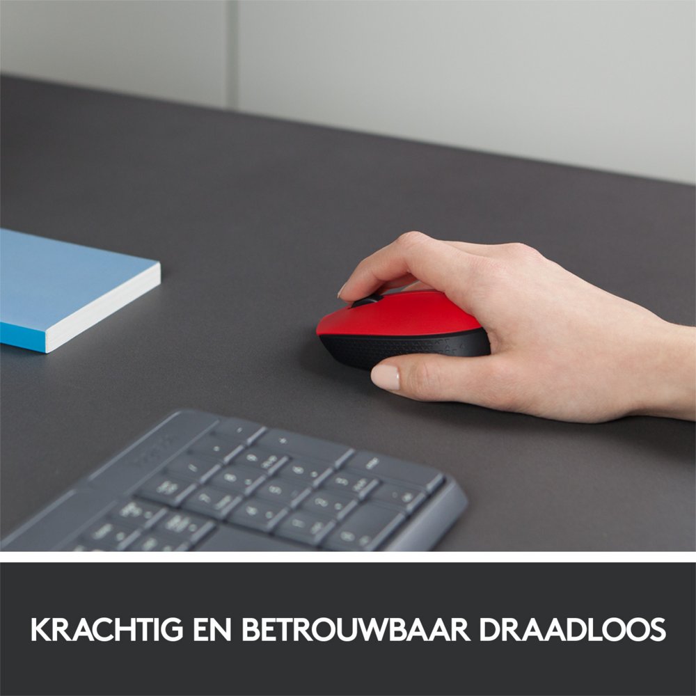 Logitech M171 | Draadloze Muis | Links- en Rechtshandig | RF | 1000 DPI | Rood/Zwart 3 Logitech M171 | Draadloze Muis | Links- en Rechtshandig | RF | 1000 DPI | Rood/Zwart - Afbeelding 3