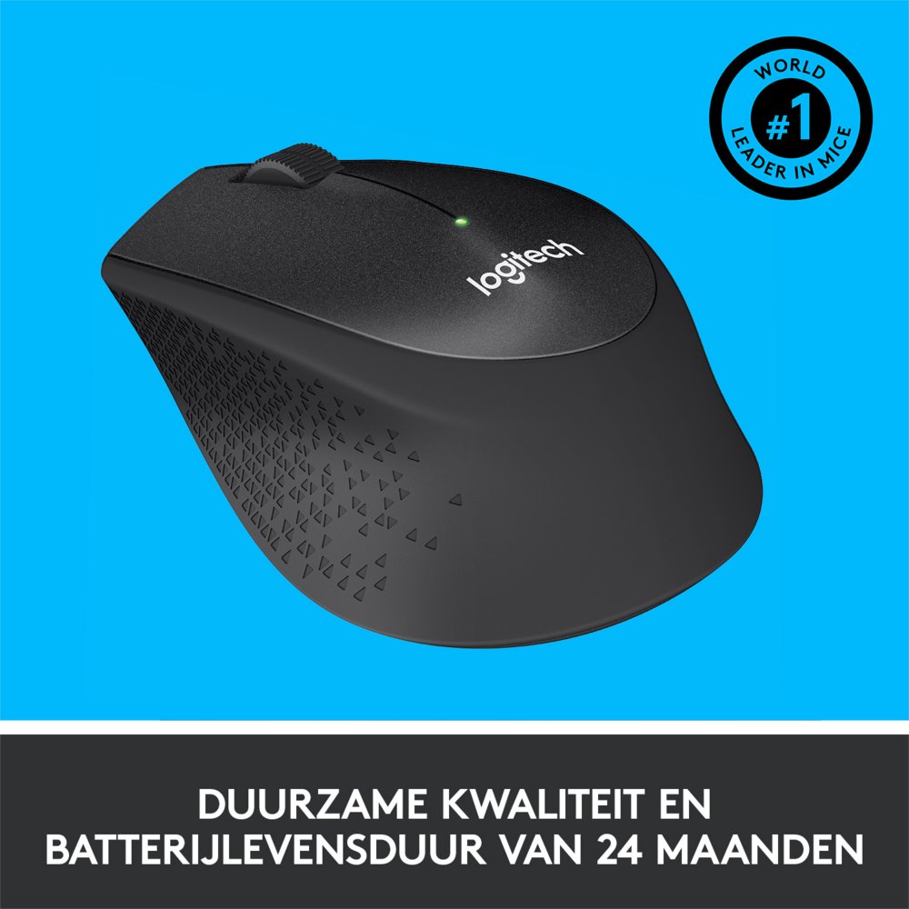 Logitech M330 Silent | Draadloze Muis | Rechtshandig | RF | 1000 DPI | Zwart 6 Logitech M330 Silent | Draadloze Muis | Rechtshandig | RF | 1000 DPI | Zwart - Afbeelding 6