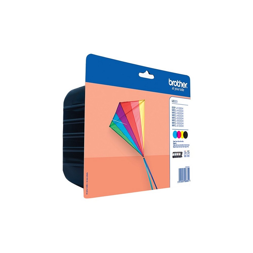 Brother LC-223VALBPDR | Originele Zwart, Cyaan, Magenta, Geel Inktcartridges | Multipack 1 Brother LC-223VALBPDR | Originele Zwart