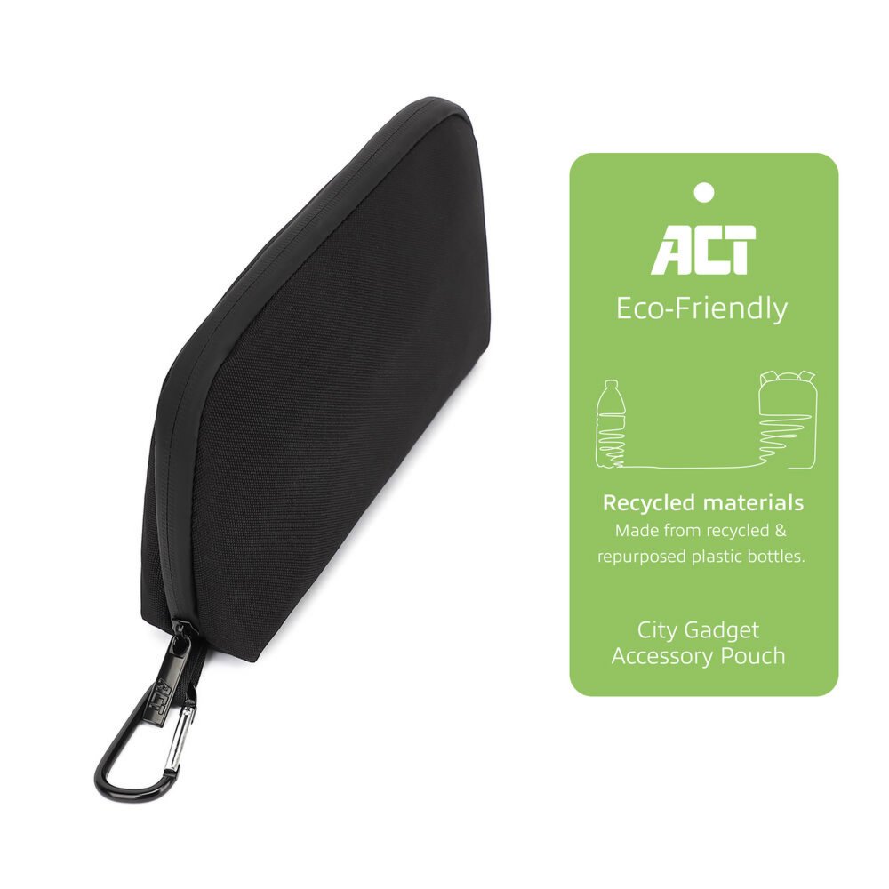 ACT AC8501 | Hand- & Schoudertas | Gerecycled PET (rPET) | Unisex | Zwart 5 ACT AC8501 | Hand- & Schoudertas | Gerecycled PET (rPET) | Unisex | Zwart - Afbeelding 5