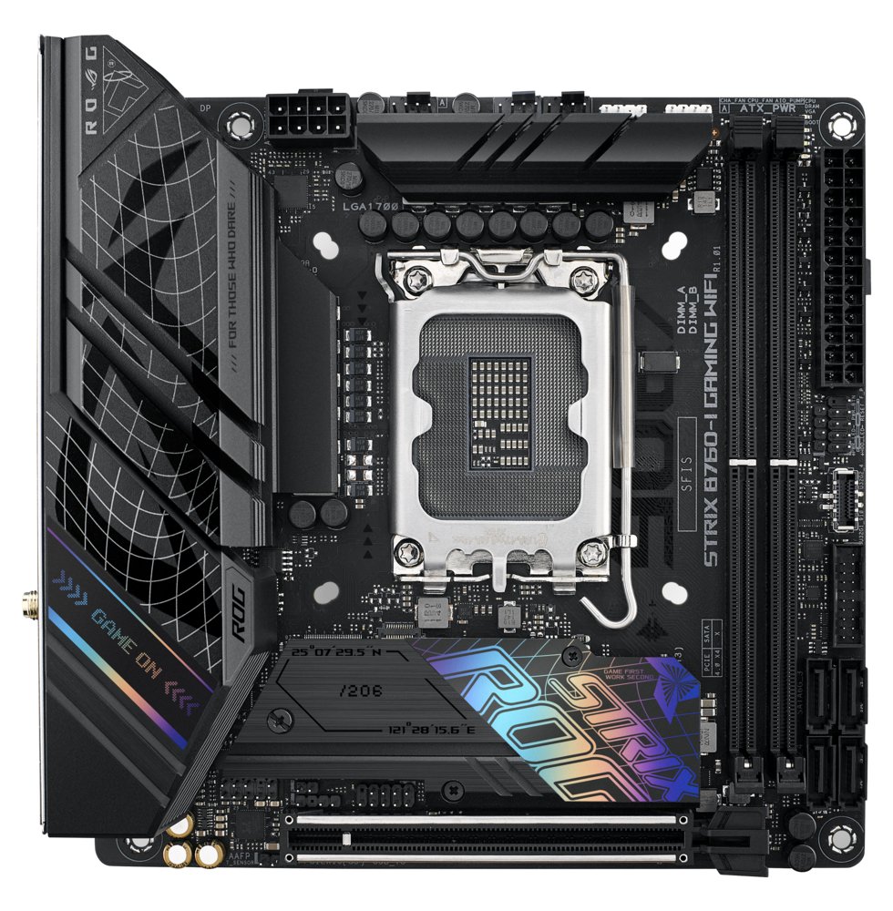 ASUS ROG STRIX B760-I GAMING WIFI | Socket LGA 1700 | Intel B760 | 2xDDR5 | Mini-ITX | Moederbord 4 ASUS ROG STRIX B760-I GAMING WIFI | Socket LGA 1700 | Intel B760 | 2xDDR5 | Mini-ITX | Moederbord - Afbeelding 4