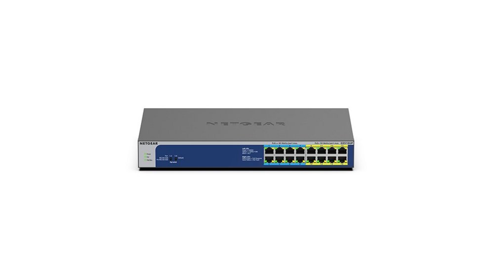 NETGEAR GS516UP | Unmanaged Switch | 16 Poorten | Gigabit Ethernet (10/100/1000 Mbps) | PoE | Grijs 1 NETGEAR GS516UP | Unmanaged Switch | 16 Poorten | Gigabit Ethernet (10/100/1000 Mbps) | PoE | Grijs