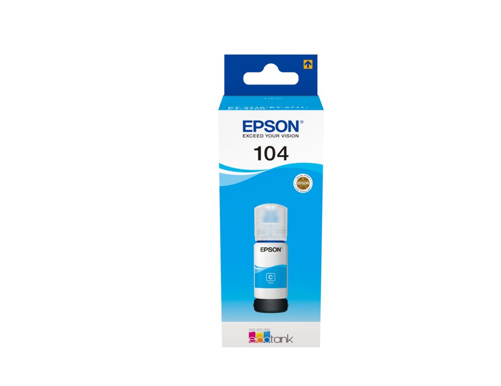 Epson 104 EcoTank Inktfles | Kleur: Cyaan | Compatibel met Epson EcoTank-printers 1 Epson 104 EcoTank Inktfles | Kleur: Cyaan | Compatibel met Epson EcoTank-printers