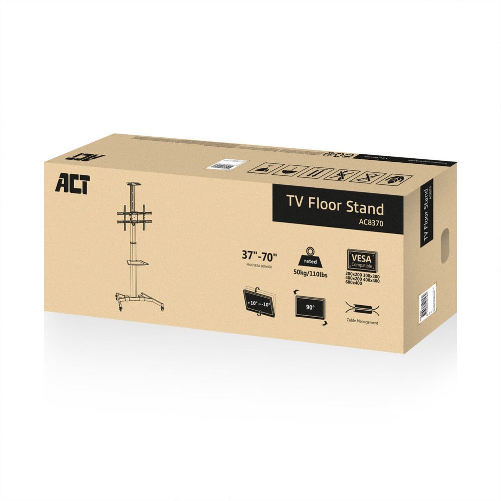 ACT AC8370 | TV-beugel Trolley | 37-70" | max 50kg | VESA 600x400 7 ACT AC8370 | TV-beugel Trolley | 37-70" | max 50kg | VESA 600x400 - Afbeelding 7