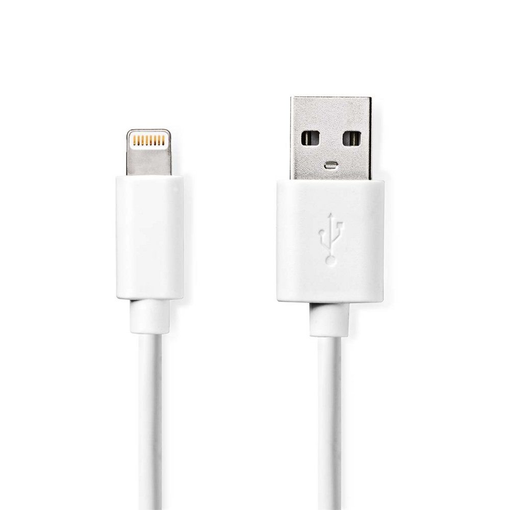 Nedis CCGL39300WT30 | Lightning-naar-USB-A kabel | 3 m | Lightning Male naar USB-A Male | Opladen en synchroniseren | Wit 2 Nedis CCGL39300WT30 | Lightning-naar-USB-A kabel | 3 m | Lightning Male naar USB-A Male | Opladen en synchroniseren | Wit - Afbeelding 2