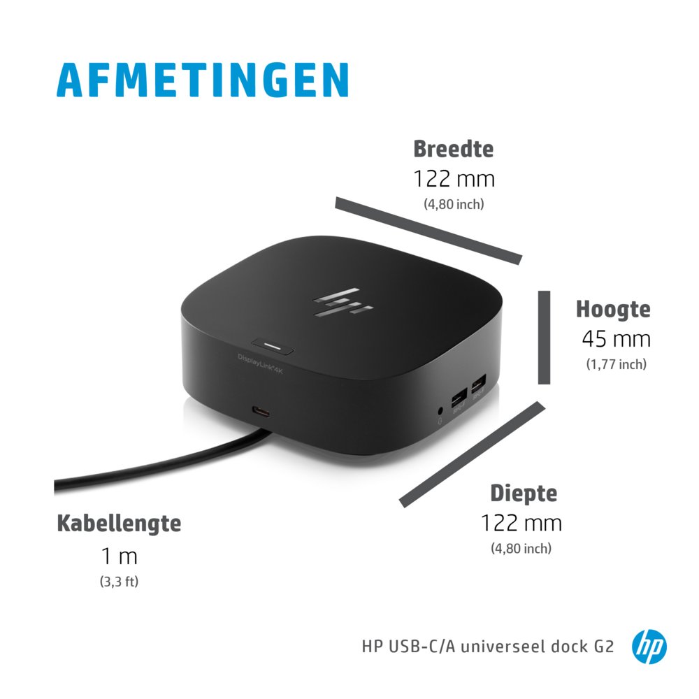 HP 26D32AA G5 | USB-C Docking Station | Dual 4K Display | Zwart 10 HP 26D32AA G5 | USB-C Docking Station | Dual 4K Display | Zwart - Afbeelding 10