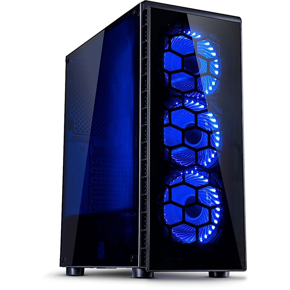 Inter-Tech CXC2 Blue Light | Midi Tower Case | Zwart 1 Inter-Tech CXC2 Blue Light | Midi Tower Case | Zwart