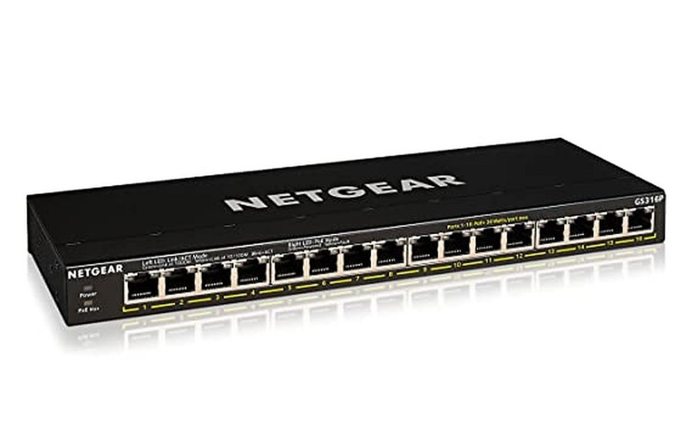 NETGEAR GS316P | Unmanaged | Gigabit Ethernet (10/100/1000 Mbps) | Power over Ethernet (PoE) 1 NETGEAR GS316P | Unmanaged | Gigabit Ethernet (10/100/1000 Mbps) | Power over Ethernet (PoE)