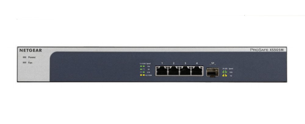 NETGEAR XS505M | Unmanaged Switch | 5 Poorten | 10G Ethernet (100/1000/10000 Mbps) | Grijs/Zilver 1 NETGEAR XS505M | Unmanaged Switch | 5 Poorten | 10G Ethernet (100/1000/10000 Mbps) | Grijs/Zilver