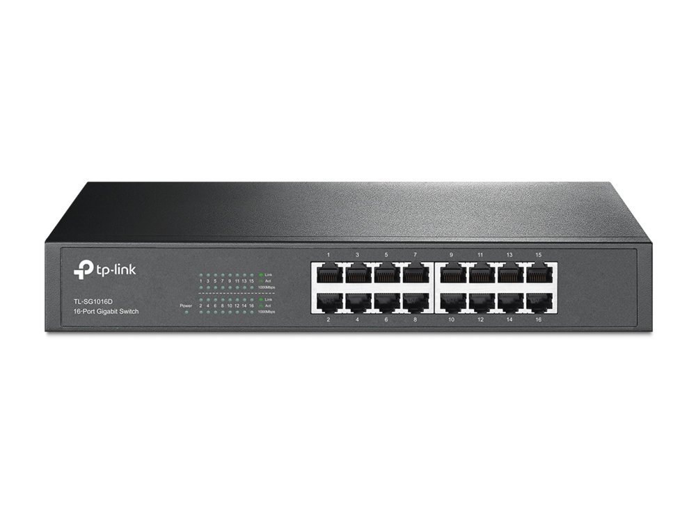 TP-LINK TL-SG1016D | Unmanaged Gigabit Ethernet Switch | 16 Poorten | Zwart 4 TP-LINK TL-SG1016D | Unmanaged Gigabit Ethernet Switch | 16 Poorten | Zwart - Afbeelding 4