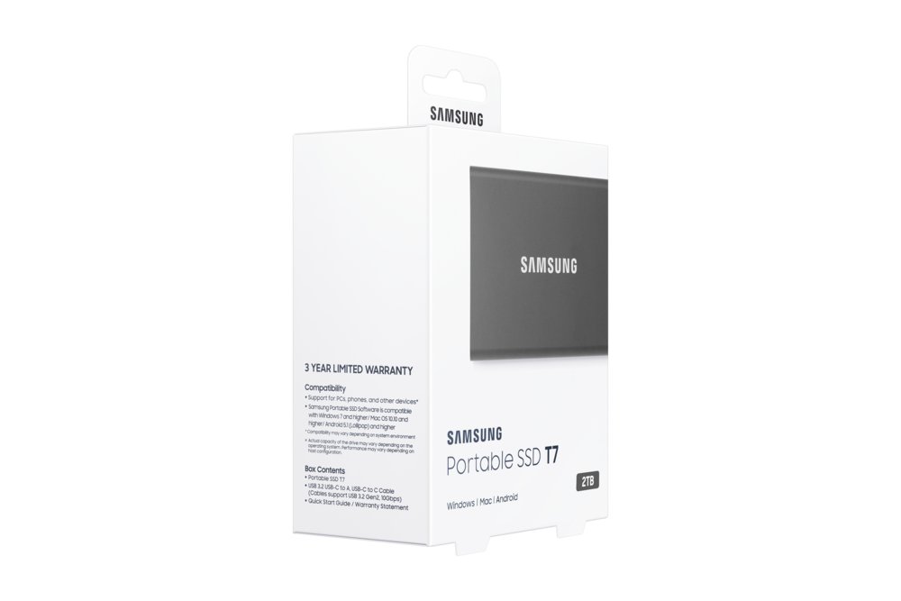 Samsung T7 | Externe SSD | 2TB | USB 3.2 Gen 2 | 1.050MB/s | Grijs | Compact & Snel 10 Samsung T7 | Externe SSD | 2TB | USB 3.2 Gen 2 | 1.050MB/s | Grijs | Compact & Snel - Afbeelding 10