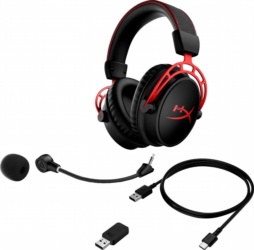 HyperX Cloud Alpha | Draadloze Over-ear Gaming Headset | USB-A | Zwart/Rood 3 HyperX Cloud Alpha | Draadloze Over-ear Gaming Headset | USB-A | Zwart/Rood - Afbeelding 3