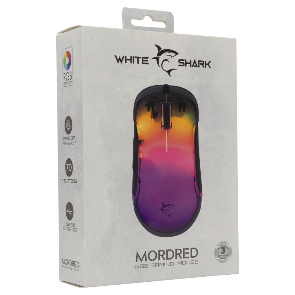 White Shark Mordred-B | Gaming Muis | 825 Chipset | RGB Verlichting | 12.800 DPI 6 White Shark Mordred-B | Gaming Muis | 825 Chipset | RGB Verlichting | 12.800 DPI - Afbeelding 6
