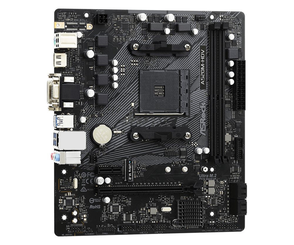 Asrock A520M-HDV | Socket AM4 | AMD A520 | 2xDDR4 | Micro-ATX | Moederbord 4 Asrock A520M-HDV | Socket AM4 | AMD A520 | 2xDDR4 | Micro-ATX | Moederbord - Afbeelding 4