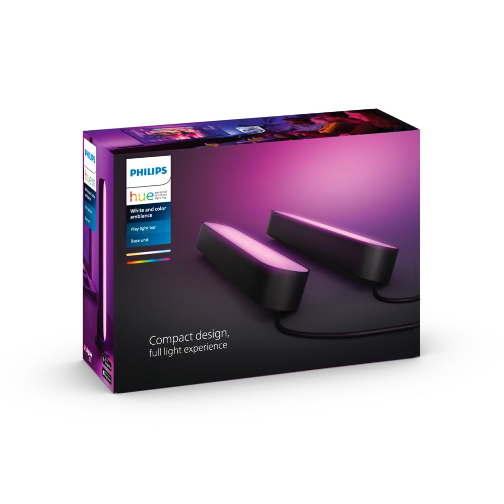 Philips Hue Play | Lichtbalk Dubbelpack | EU/UK Stekker | RGB | Bluetooth & Zigbee | Zwart 9 Philips Hue Play | Lichtbalk Dubbelpack | EU/UK Stekker | RGB | Bluetooth & Zigbee | Zwart - Afbeelding 9