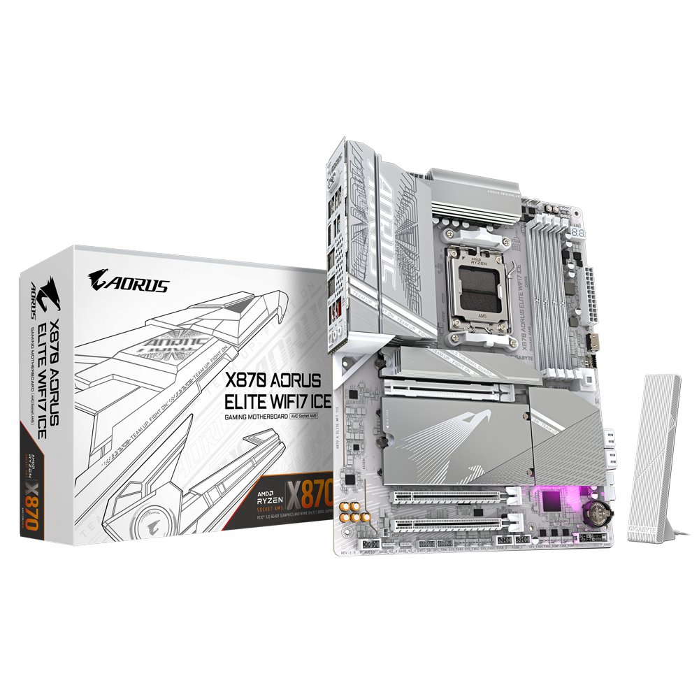 Gigabyte X870 AORUS ELITE WIFI7 ICE | Socket AM5 | AMD X870 | 4xDDR5 | ATX | Moederbord 1 Gigabyte X870 AORUS ELITE WIFI7 ICE | Socket AM5 | AMD X870 | 4xDDR5 | ATX | Moederbord