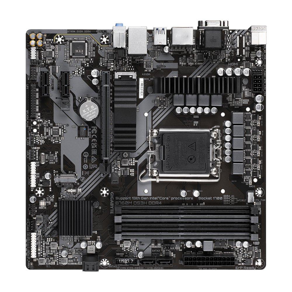 Gigabyte B760M DS3H DDR4 | Socket LGA 1700 | Intel B760 | 4xDDR4 | Micro-ATX | Moederbord 4 Gigabyte B760M DS3H DDR4 | Socket LGA 1700 | Intel B760 | 4xDDR4 | Micro-ATX | Moederbord - Afbeelding 4