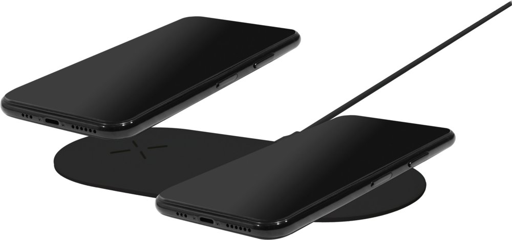 Mobiparts Dual Fast Wireless Charging Pad | Draadloze Oplader 10W Qi | Zwart 1 Mobiparts Dual Fast Wireless Charging Pad | Draadloze Oplader 10W Qi | Zwart