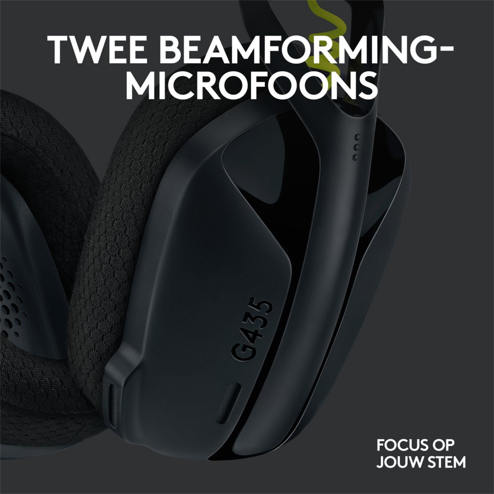 Logitech G435 Wireless Gaming Headset | Bluetooth & Lightspeed | Hoofdband | Zwart 10 Logitech G435 Wireless Gaming Headset | Bluetooth & Lightspeed | Hoofdband | Zwart - Afbeelding 10