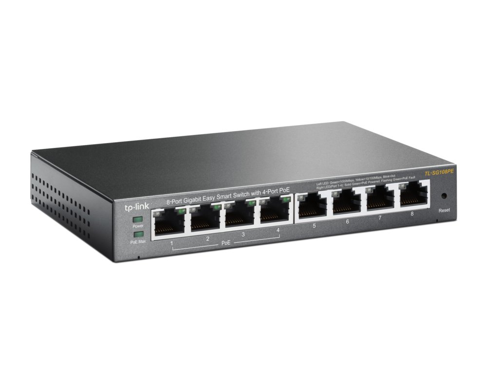TP-Link TL-SG108PE | 8-Poorts Gigabit Easy Smart Switch | 4x PoE+ | Managed 2 TP-Link TL-SG108PE | 8-Poorts Gigabit Easy Smart Switch | 4x PoE+ | Managed - Afbeelding 2