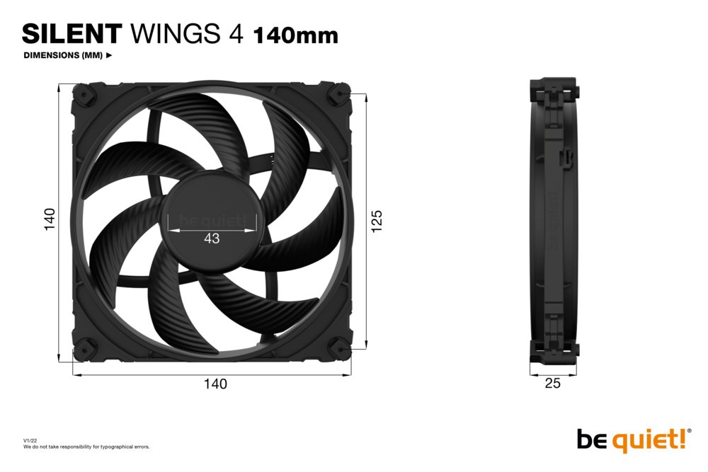 be quiet! Silent Wings 4 | 140mm Case Fan | Zwart 5 be quiet! Silent Wings 4 | 140mm Case Fan | Zwart - Afbeelding 5