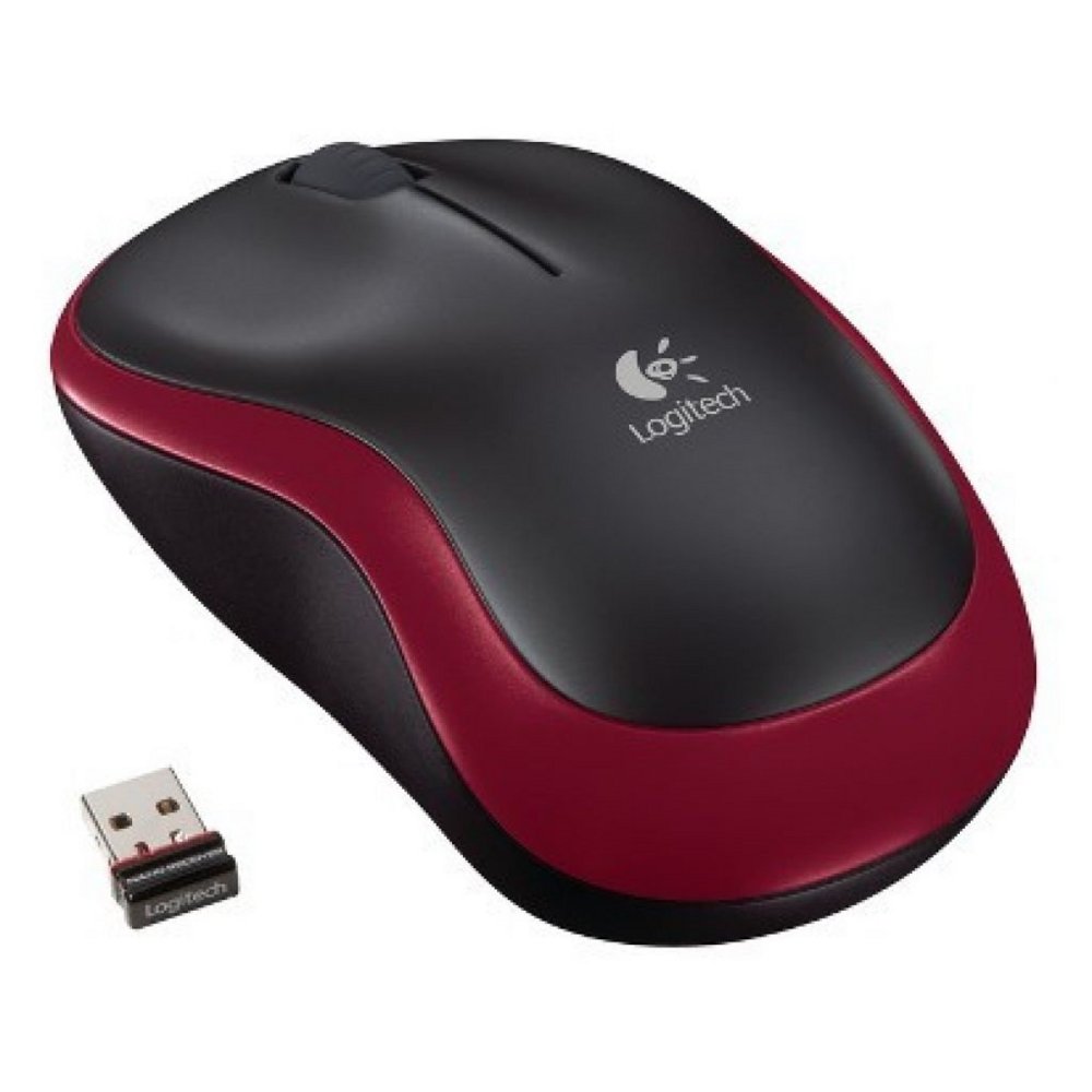 Logitech M185 | Draadloze Muis | Links- en Rechtshandig | RF | 1000 DPI | Zwart/Rood 1 Logitech M185 | Draadloze Muis | Links- en Rechtshandig | RF | 1000 DPI | Zwart/Rood