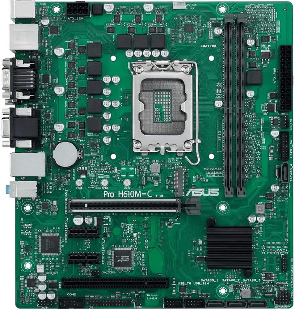 ASUS Pro H610M-C-CSM | Socket LGA 1700 | Intel H610 | 2xDDR5 | Micro-ATX | Moederbord 1 ASUS Pro H610M-C-CSM | Socket LGA 1700 | Intel H610 | 2xDDR5 | Micro-ATX | Moederbord