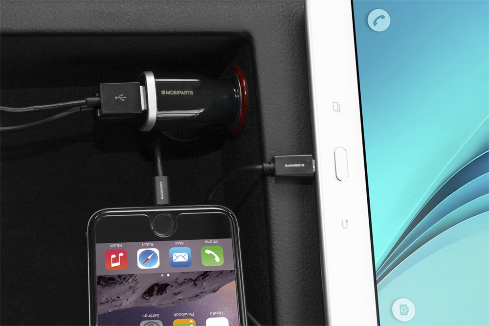 Mobiparts Quick Charge Car Charger | Dual USB | 18W & 5A | Black 2 Mobiparts Quick Charge Car Charger | Dual USB | 18W & 5A | Black - Afbeelding 2