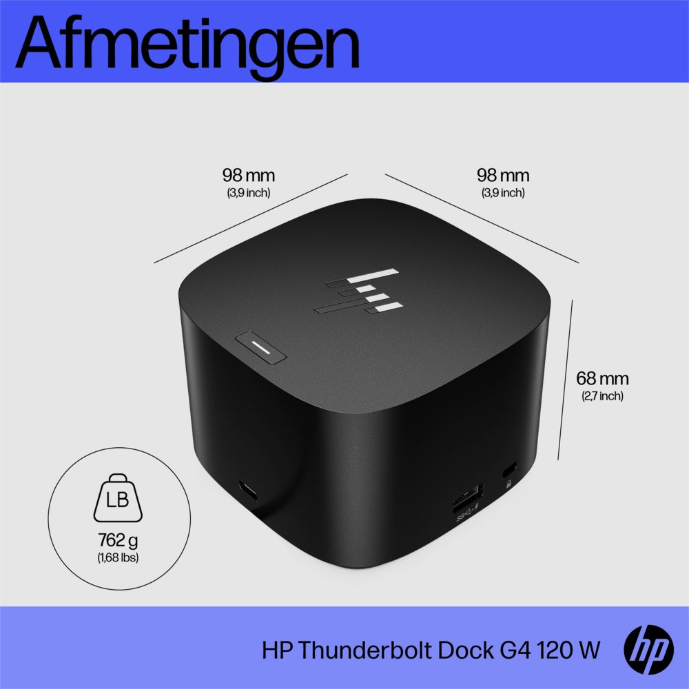 HP G4 Docking Station | Thunderbolt 120W | Zwart 10 HP G4 Docking Station | Thunderbolt 120W | Zwart - Afbeelding 10