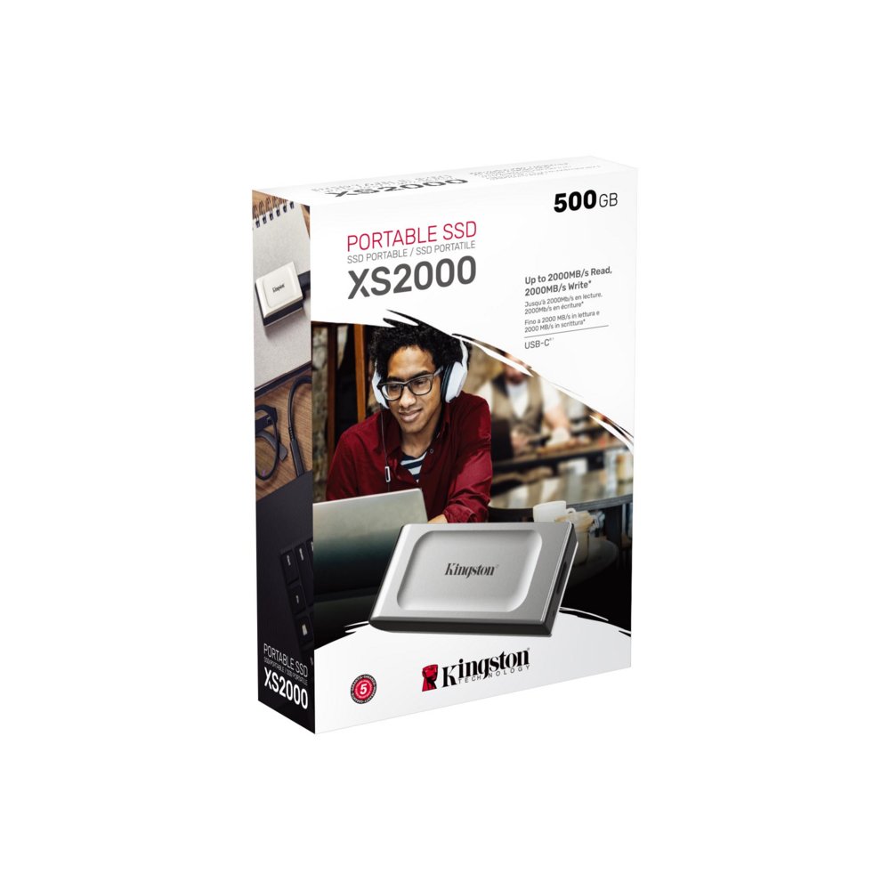 Kingston XS2000 | Externe SSD | 500GB | USB 3.2 Gen2x2 | 2.000MB/s Lezen | 2.000MB/s Schrijven | Zilver 4 Kingston XS2000 | Externe SSD | 500GB | USB 3.2 Gen2x2 | 2.000MB/s Lezen | 2.000MB/s Schrijven | Zilver - Afbeelding 4
