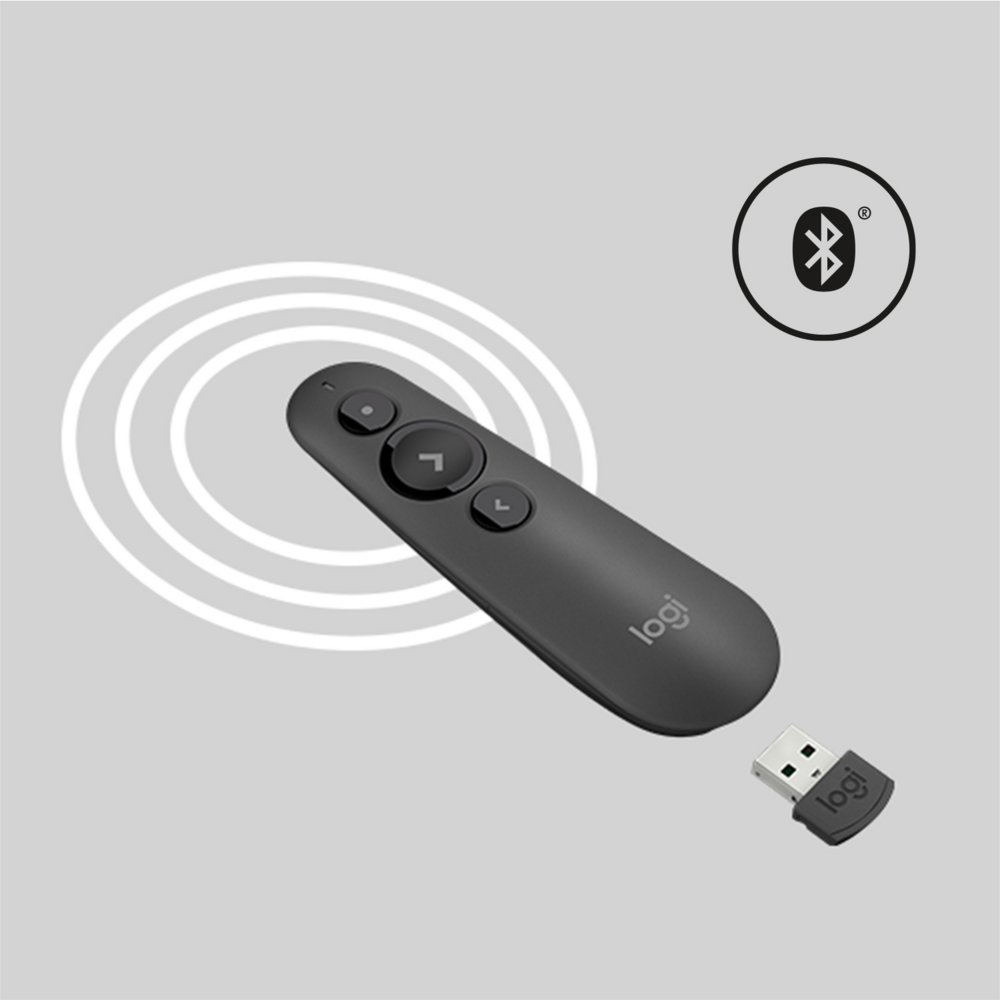 Logitech R500 | Draadloze Presenter | Bluetooth/RF | Grafiet | 20 m Bereik | Rood Laser 4 Logitech R500 | Draadloze Presenter | Bluetooth/RF | Grafiet | 20 m Bereik | Rood Laser - Afbeelding 4