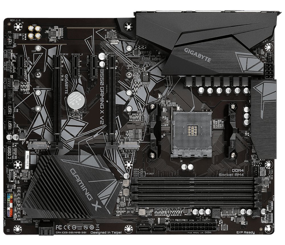 Gigabyte B550 Gaming X V2 | Socket AM4 | AMD B550 | 4xDDR4 | ATX | Moederbord 2 Gigabyte B550 Gaming X V2 | Socket AM4 | AMD B550 | 4xDDR4 | ATX | Moederbord - Afbeelding 2