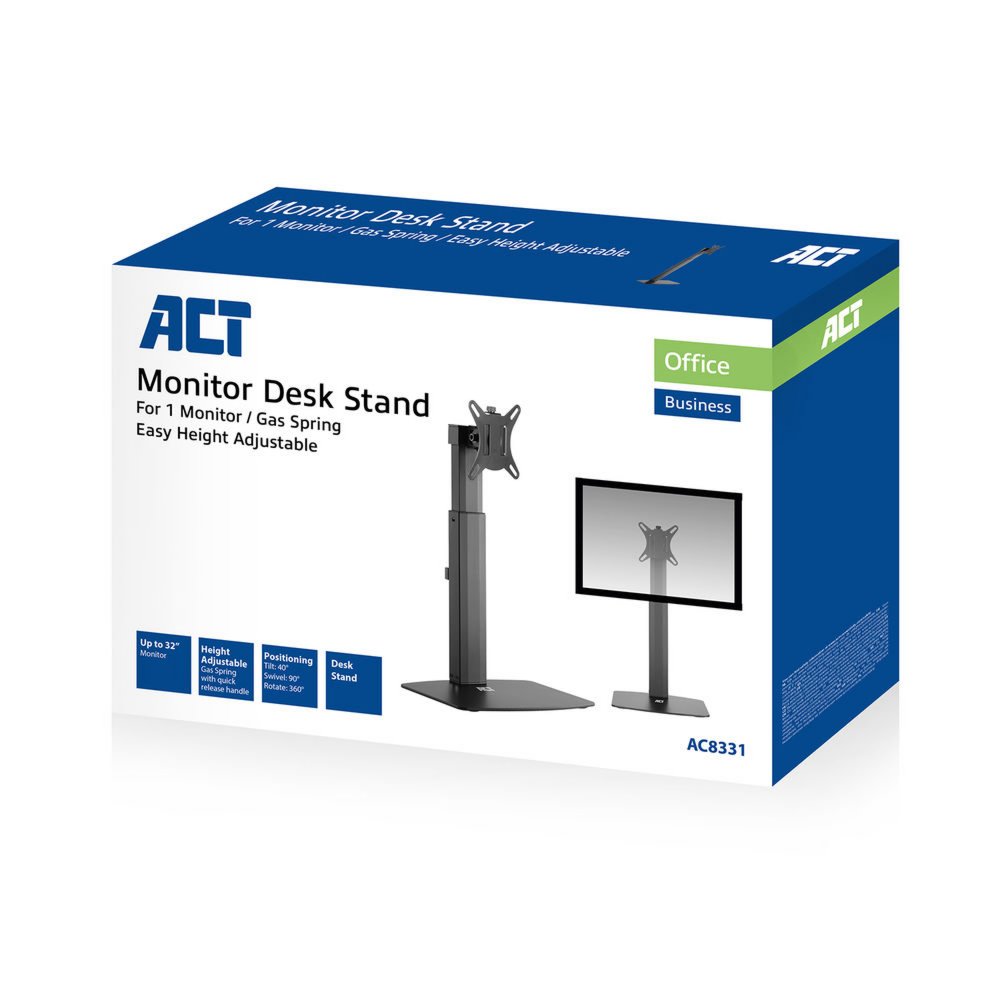 ACT AC8331 | In Hoogte Verstelbare Monitor-bureausteun | Tot 32" | Max 7kg | VESA 100x100 | 1 Monitor 5 ACT AC8331 | In Hoogte Verstelbare Monitor-bureausteun | Tot 32" | Max 7kg | VESA 100x100 | 1 Monitor - Afbeelding 5