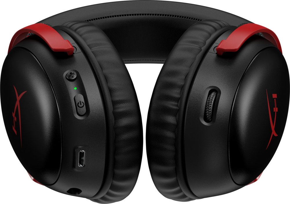 HyperX Cloud III | Draadloze Over-ear Gaming Headset | USB-A & USB-C Receiver | Zwart/Rood 5 HyperX Cloud III | Draadloze Over-ear Gaming Headset | USB-A & USB-C Receiver | Zwart/Rood - Afbeelding 5