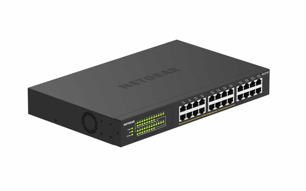 NETGEAR GS324P | Unmanaged | Gigabit Ethernet (10/100/1000 Mbps) | Power over Ethernet (PoE) | 1U 7 NETGEAR GS324P | Unmanaged | Gigabit Ethernet (10/100/1000 Mbps) | Power over Ethernet (PoE) | 1U - Afbeelding 7