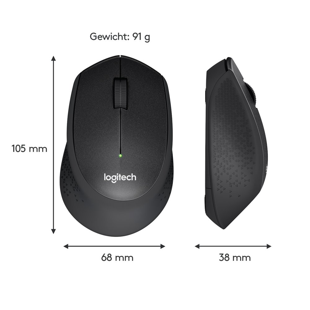 Logitech M330 Silent | Draadloze Muis | Rechtshandig | RF | 1000 DPI | Zwart 9 Logitech M330 Silent | Draadloze Muis | Rechtshandig | RF | 1000 DPI | Zwart - Afbeelding 9