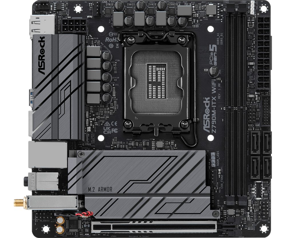Asrock Z790M-ITX WiFi | Socket LGA 1700 | Intel Z790 | 2xDDR5 | Mini-ITX | Moederbord 2 Asrock Z790M-ITX WiFi | Socket LGA 1700 | Intel Z790 | 2xDDR5 | Mini-ITX | Moederbord - Afbeelding 2