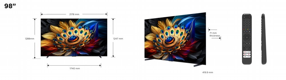 TCL C69 98C69B | 98'' Ultra HD 4K | QLED Smart TV | Wifi | Google TV | Dolby Vision | 60Hz 2 TCL C69 98C69B | 98'' Ultra HD 4K | QLED Smart TV | Wifi | Google TV | Dolby Vision | 60Hz - Afbeelding 2