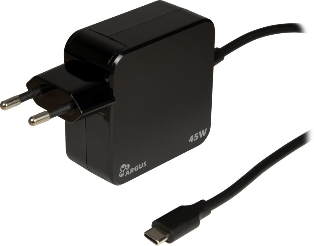 Inter-Tech Argus PD-2045 | Universele USB-C Oplader 45W | Zwart | Met Geïntegreerde Kabel 1 Inter-Tech Argus PD-2045 | Universele USB-C Oplader 45W | Zwart | Met Geïntegreerde Kabel