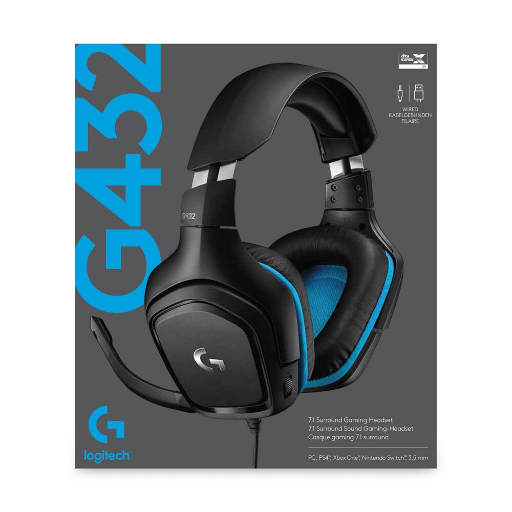 Logitech G432 | Bedrade Over-ear Gaming Headset 3.5mm Connector | 7.1 Surround | Zwart/Blauw 6 Logitech G432 | Bedrade Over-ear Gaming Headset 3.5mm Connector | 7.1 Surround | Zwart/Blauw - Afbeelding 6